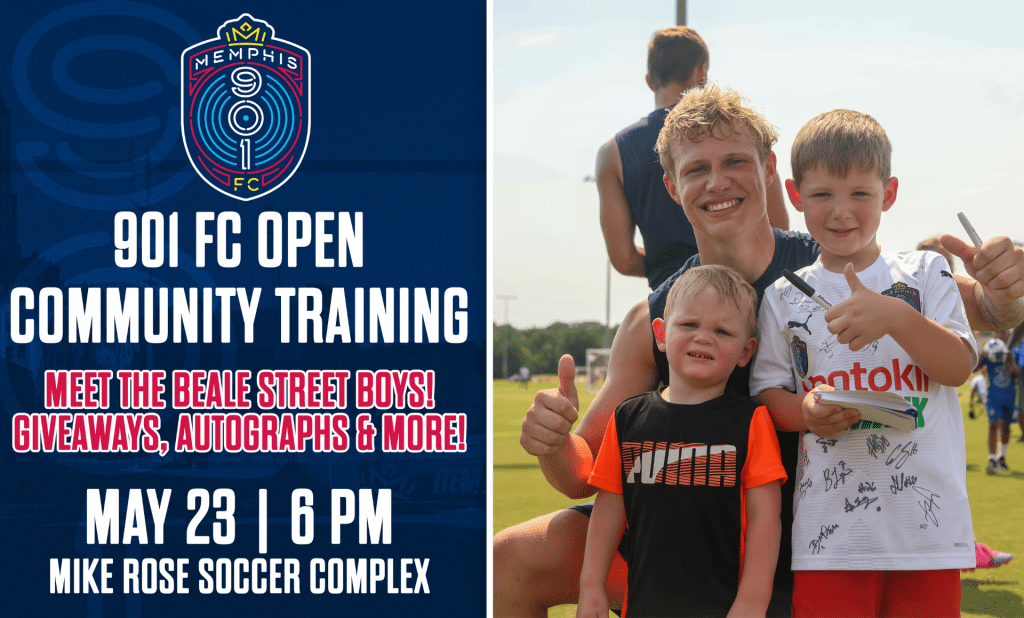 901 FC will hold an open practice at Mike Rose Soccer Complex on May 23.