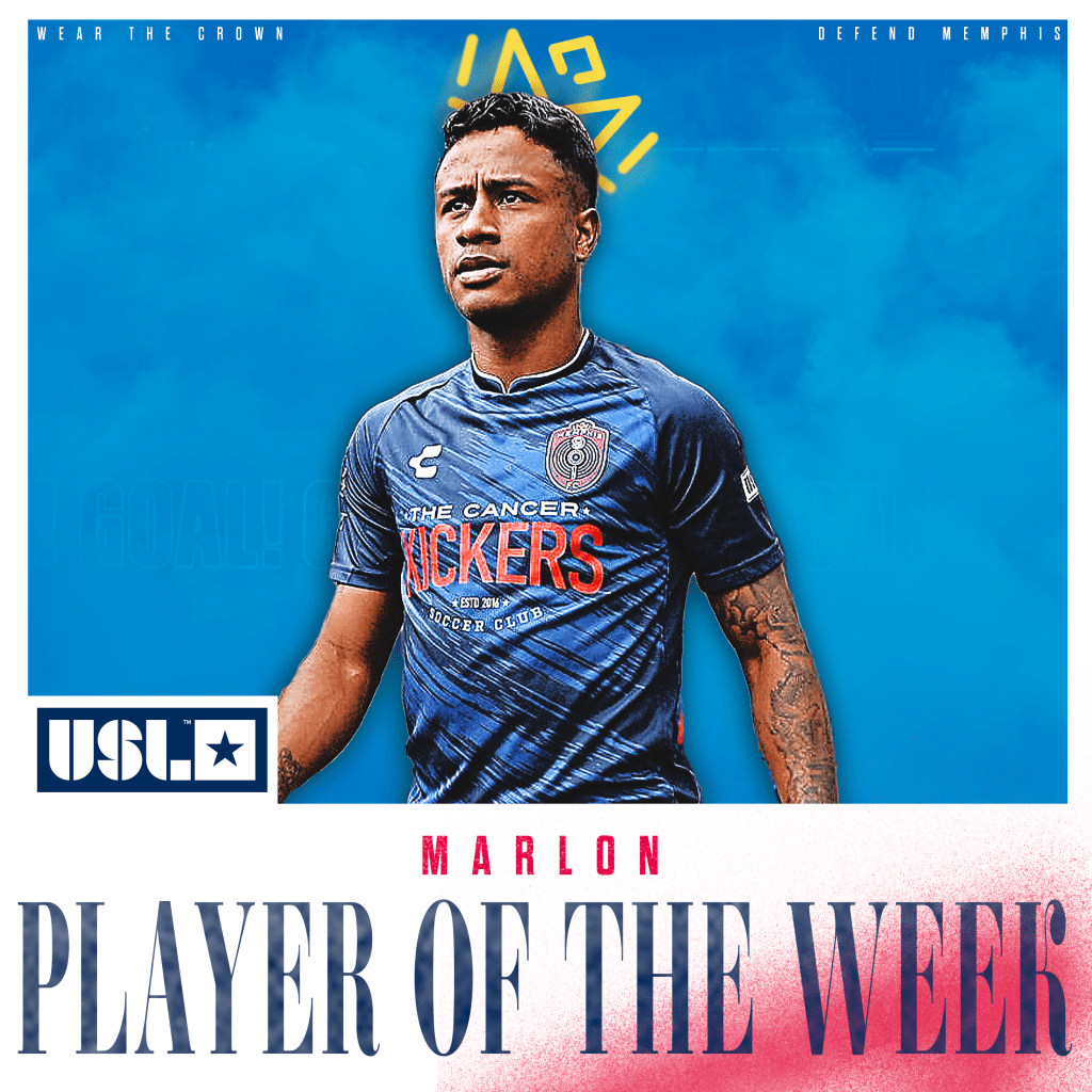 Marlon is the USL Championship Player of the Week for Week 9.